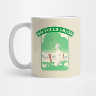 Go Touch Grass | Internet Meme | Retro Style Aesthetic Mug